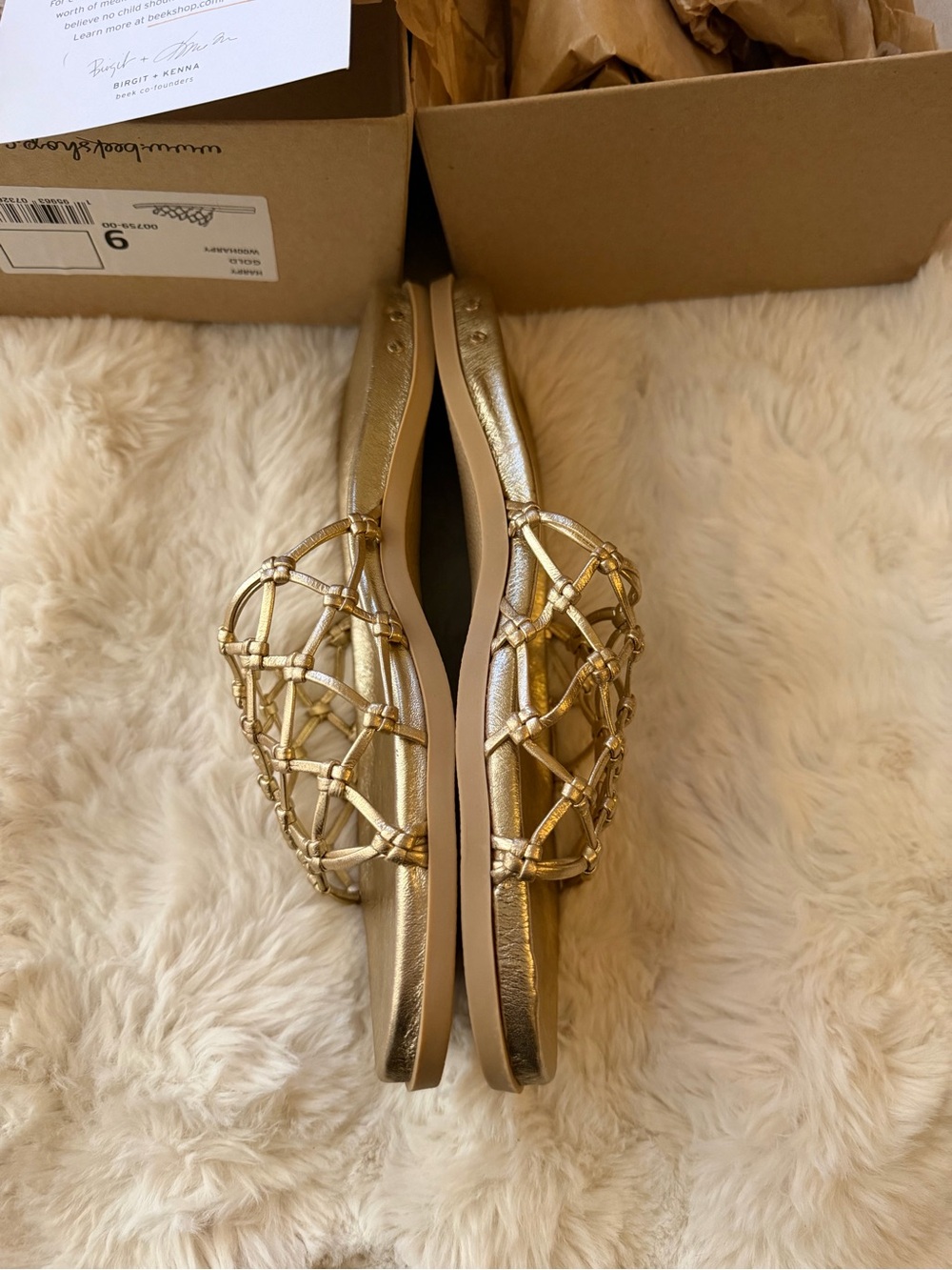 New FINAL PRICE size 9 Harpy Gold WOOHARPY slide Sandal.Reg $260. $ave $185! - Picture 10 of 15